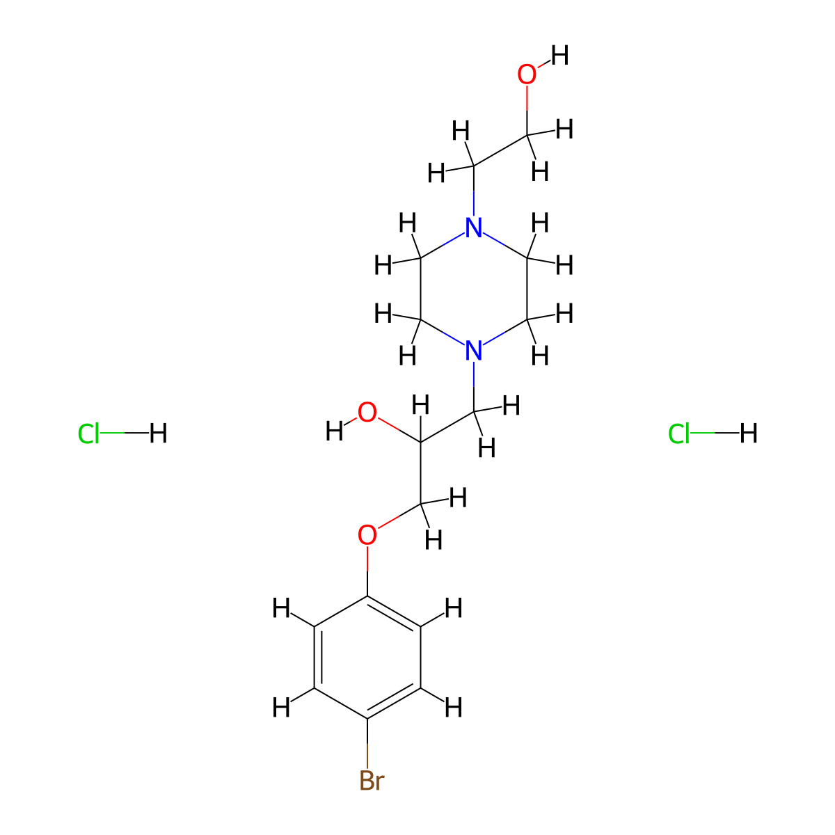 1-(4-Bromophenoxy)-3-(4-(2-hydroxyethyl)piperazin-1-yl)propan-2-ol dihydrochloride molecular structure, CAS 1216999-81-3
