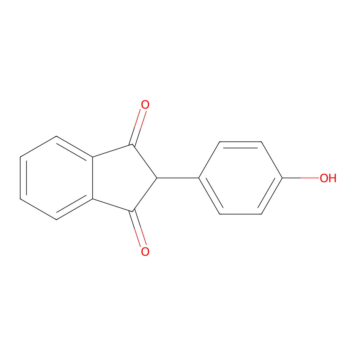 2-(4-hydroxyphenyl)-1H-indene-1,3(2H)-dione molecular structure, CAS 1217-32-9
