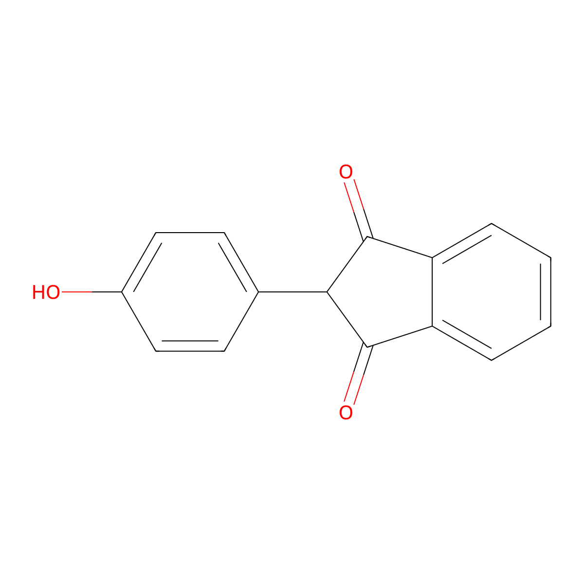 2-(4-hydroxyphenyl)-1H-indene-1,3(2H)-dione molecular structure, CAS 1217-32-9