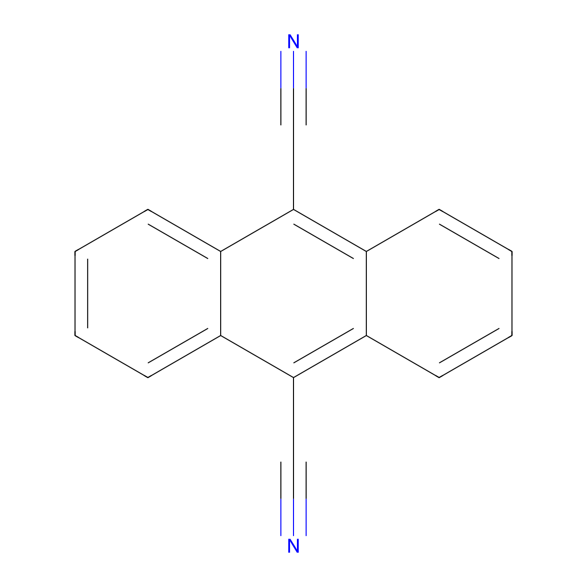 9,10-Dicyanoanthracene molecular structure, CAS 1217-45-4