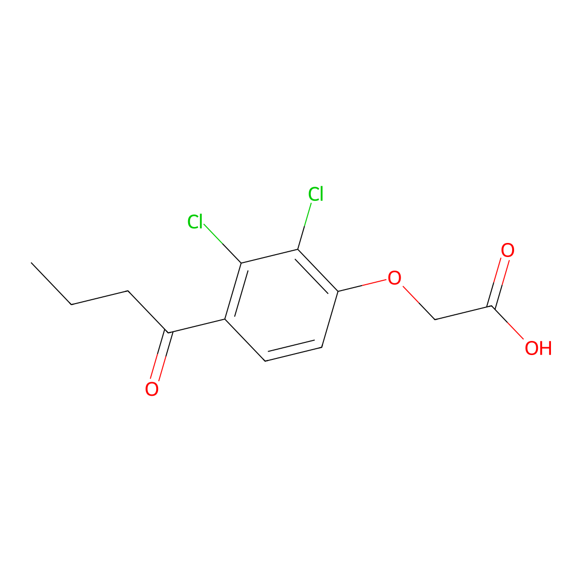 2-(2,3-Dichloro-4-(1-oxobutyl)phenoxy)acetic acid molecular structure, CAS 1217-67-0