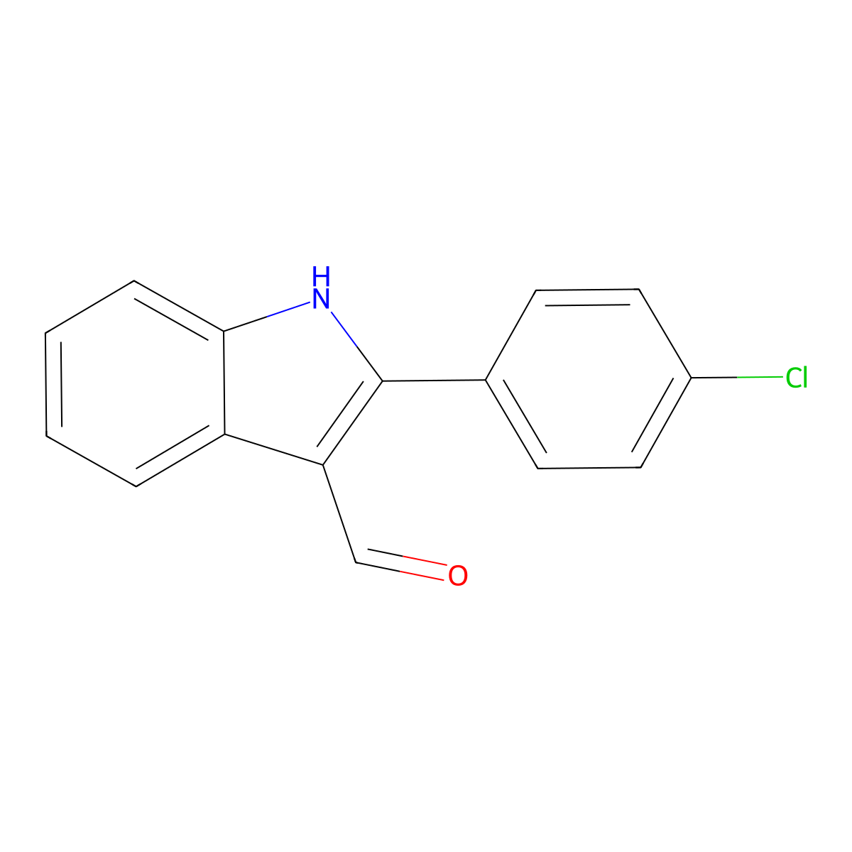 2-(4-chlorophenyl)-1H-indole-3-carbaldehyde molecular structure, CAS 1217-83-0
