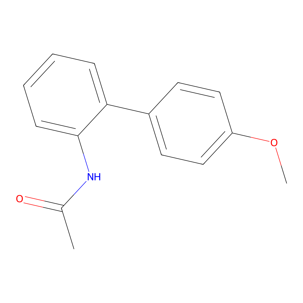 N-{4'-methoxy-[1,1'-biphenyl]-2-yl}acetamide molecular structure, CAS 1217-87-4