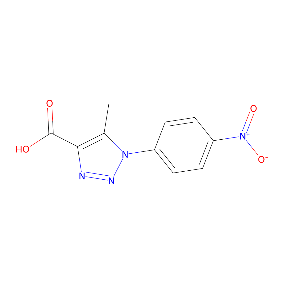 5-methyl-1-(4-nitrophenyl)-1H-1,2,3-triazole-4-carboxylic acid molecular structure, CAS 1217-99-8