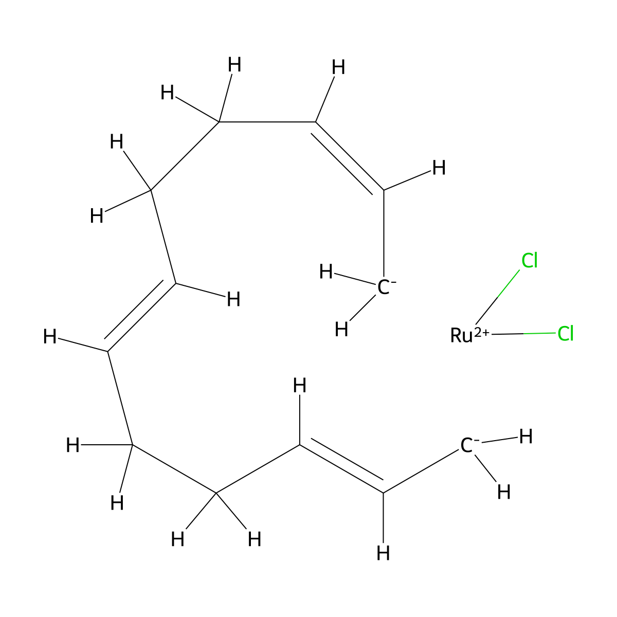 Dichloro(2,6,10-dodecatriene-1,12-diyl)ruthenium(IV) molecular structure, CAS 12170-97-7