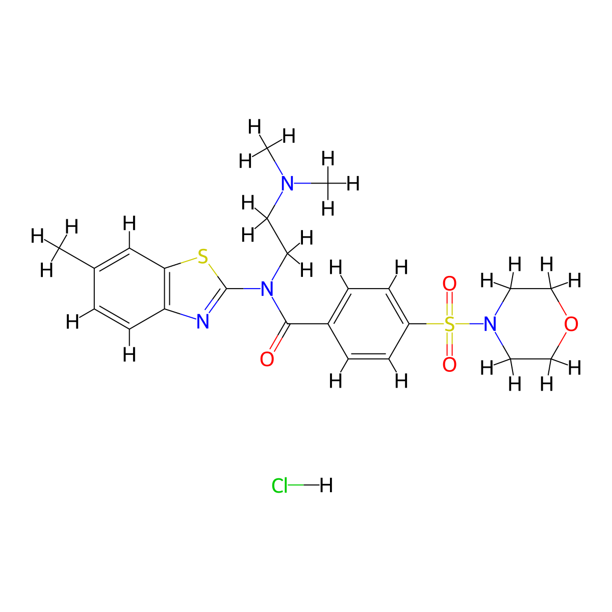 N-(2-(dimethylamino)ethyl)-N-(6-methylbenzo[d]thiazol-2-yl)-4-(morpholinosulfonyl)benzamide hydrochloride molecular structure, CAS 1217000-16-2