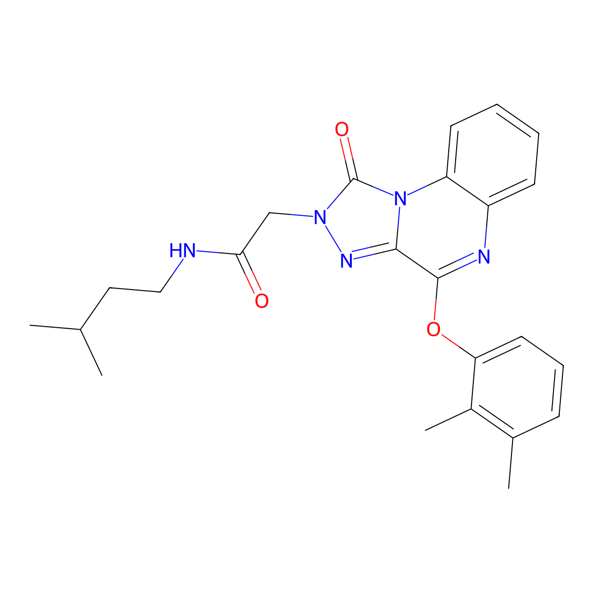 2-[4-(2,3-dimethylphenoxy)-1-oxo-1H,2H-[1,2,4]triazolo[4,3-a]quinoxalin-2-yl]-N-(3-methylbutyl)acetamide molecular structure, CAS 1217002-70-4