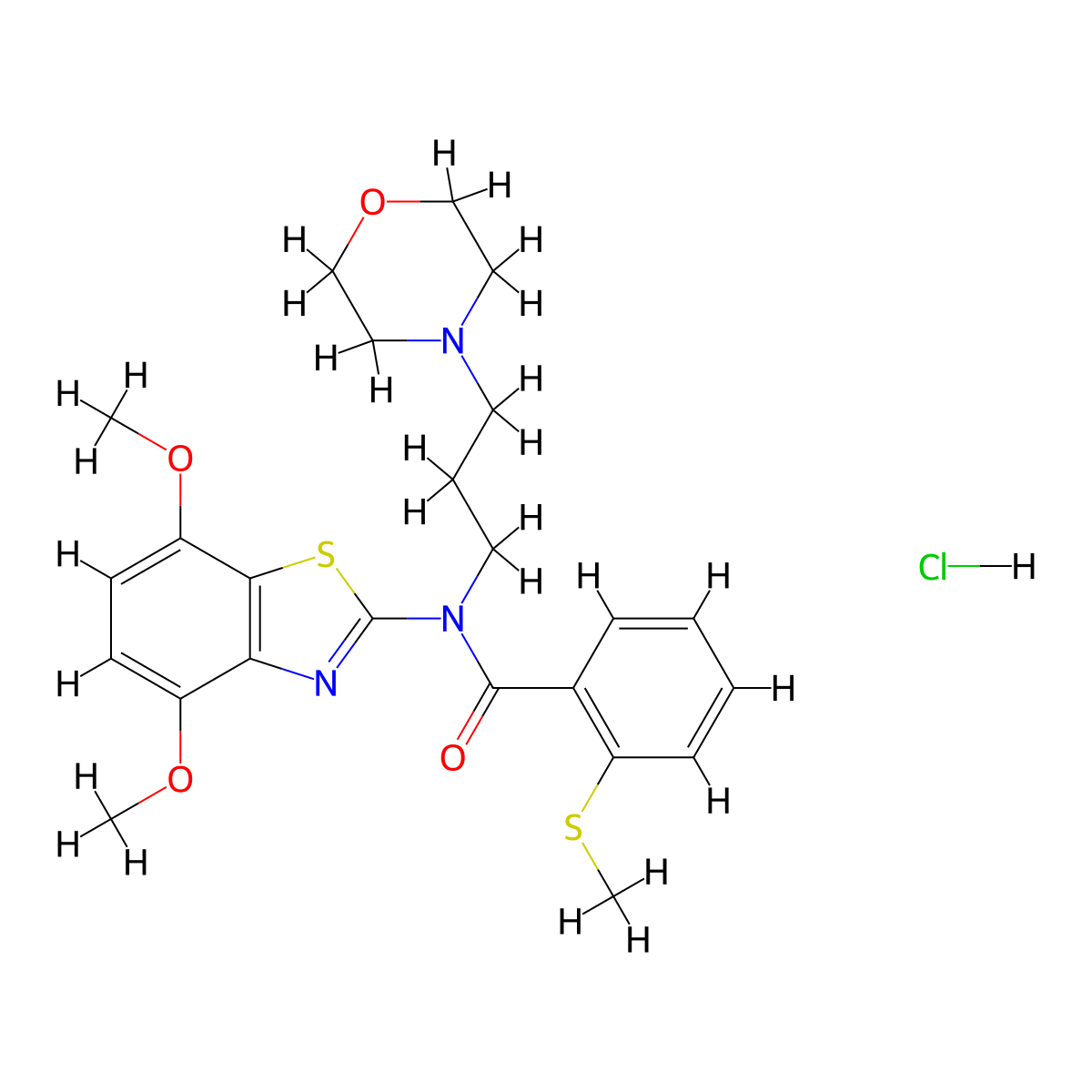 N-(4,7-dimethoxybenzo[d]thiazol-2-yl)-2-(methylthio)-N-(3-morpholinopropyl)benzamide hydrochloride molecular structure, CAS 1217003-83-2
