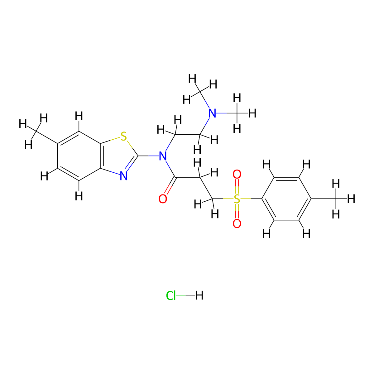 N-(2-(dimethylamino)ethyl)-N-(6-methylbenzo[d]thiazol-2-yl)-3-tosylpropanamide hydrochloride molecular structure, CAS 1217004-26-6