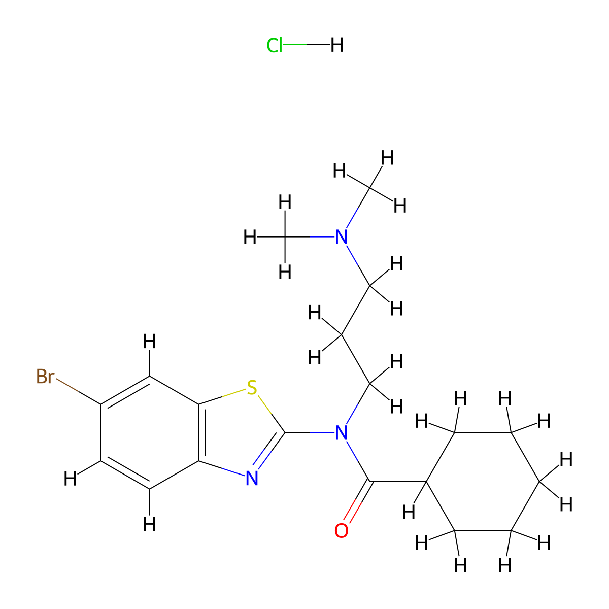 N-(6-bromobenzo[d]thiazol-2-yl)-N-(3-(dimethylamino)propyl)cyclohexanecarboxamide hydrochloride molecular structure, CAS 1217004-45-9