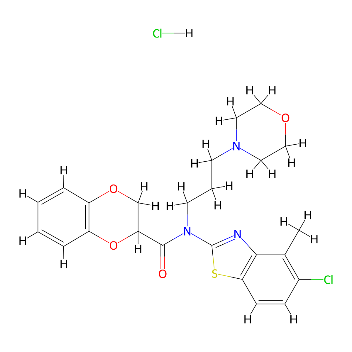 N-(5-chloro-4-methylbenzo[d]thiazol-2-yl)-N-(3-morpholinopropyl)-2,3-dihydrobenzo[b][1,4]dioxine-2-carboxamide hydrochloride molecular structure, CAS 1217004-99-3
