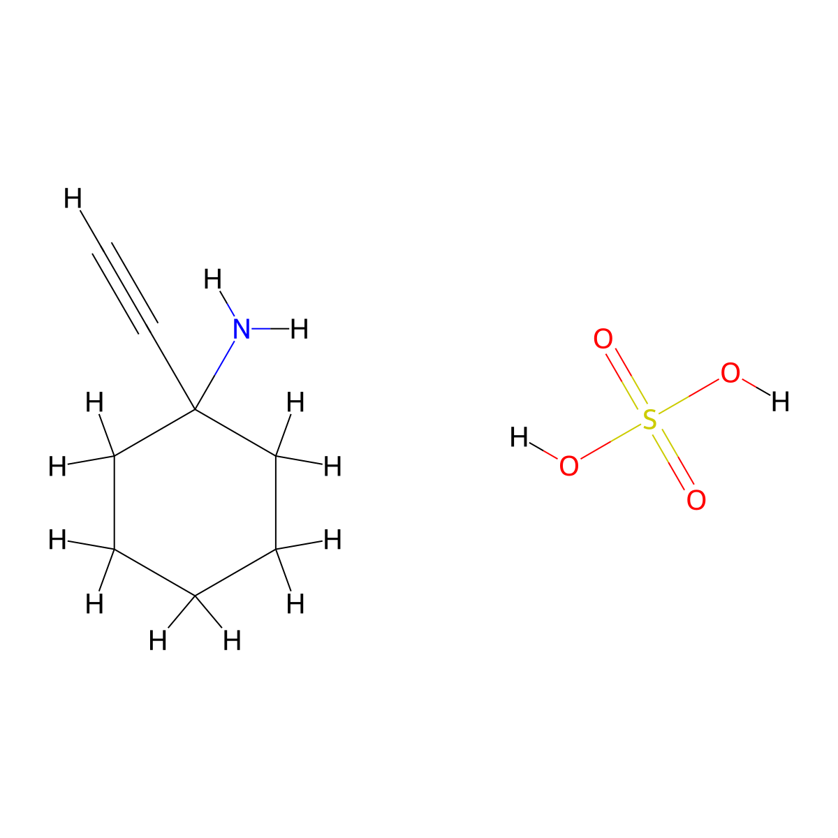 1-Ethynylcyclohexanamine sulfate molecular structure, CAS 1217008-17-7