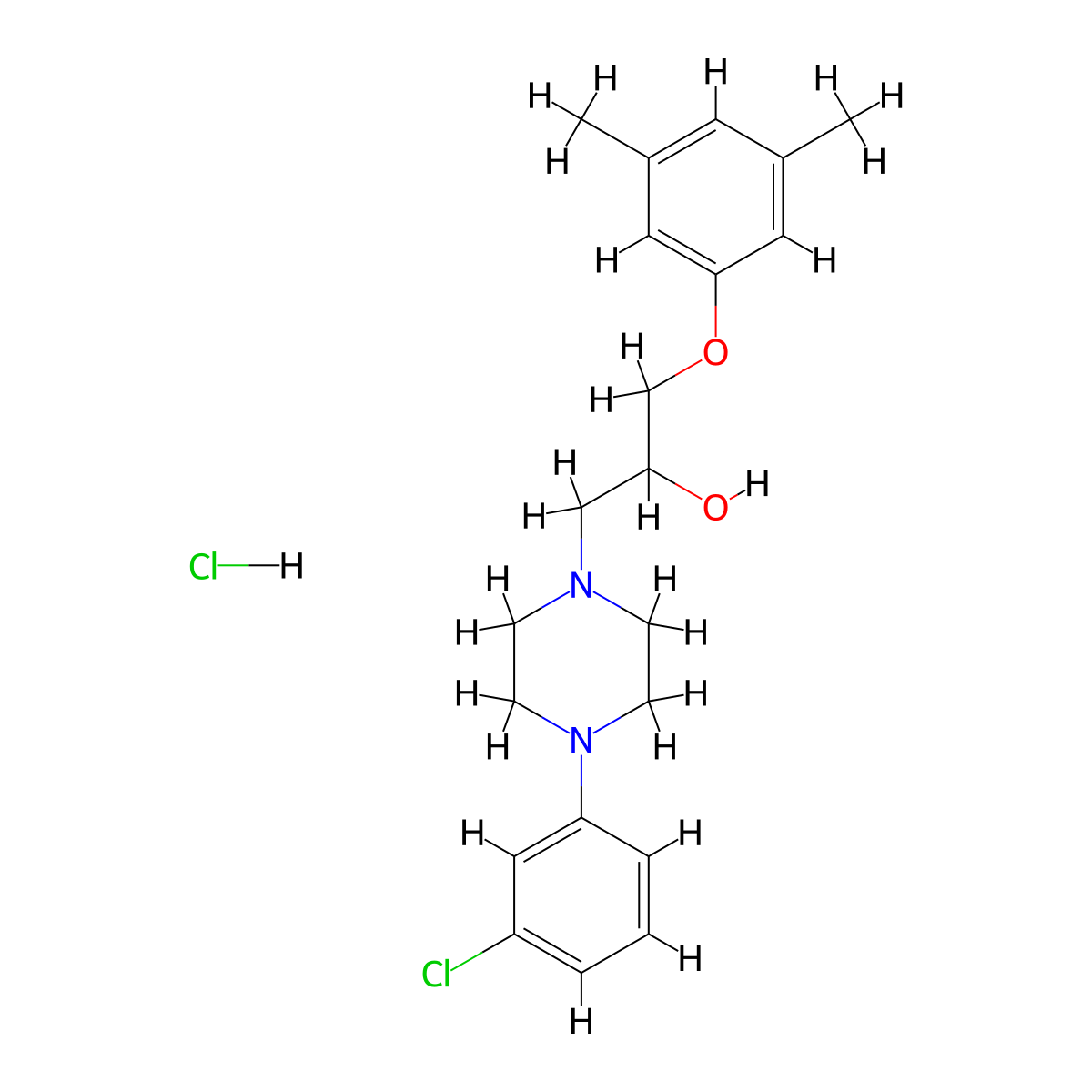1-(4-(3-Chlorophenyl)piperazin-1-yl)-3-(3,5-dimethylphenoxy)propan-2-ol hydrochloride molecular structure, CAS 1217008-87-1