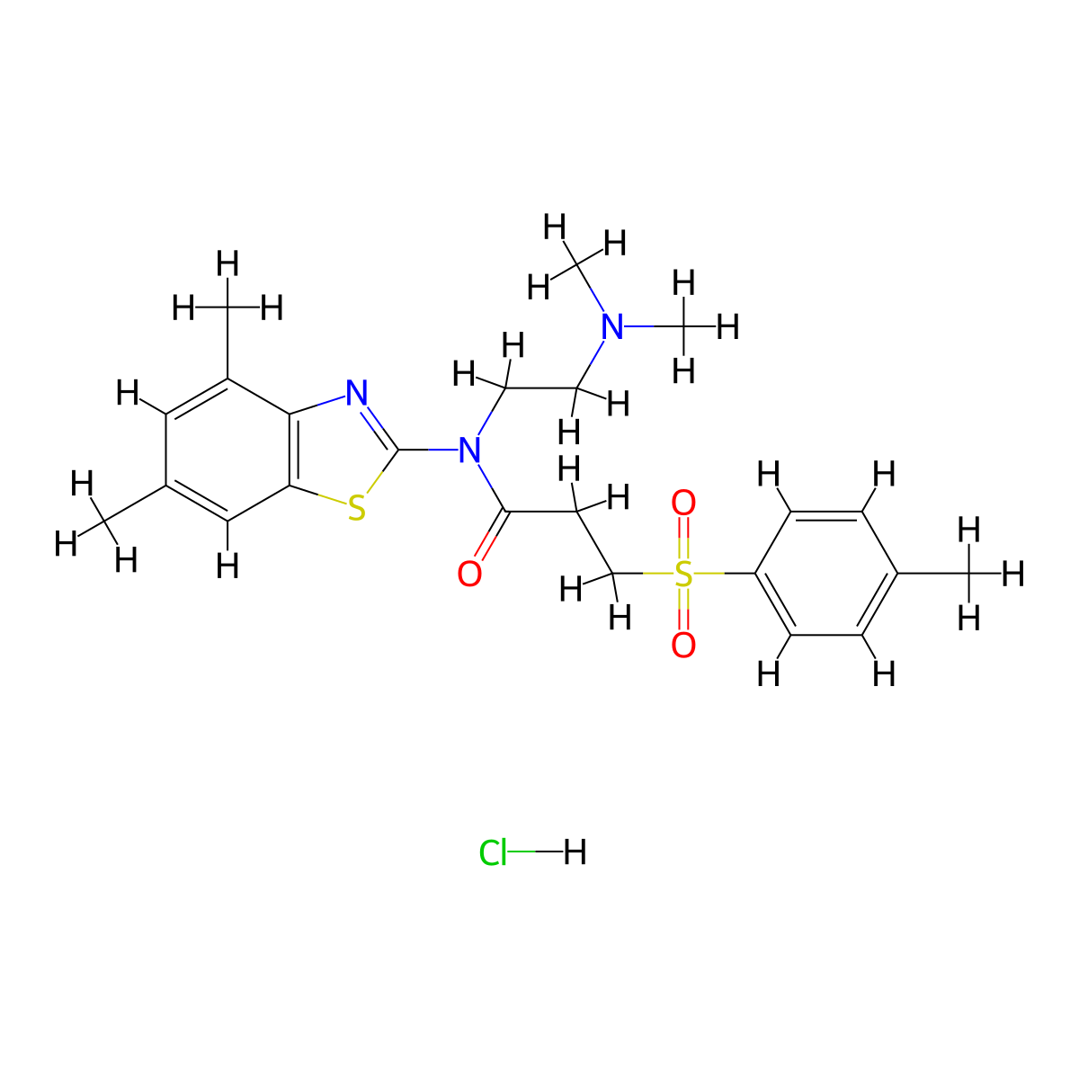 N-(2-(dimethylamino)ethyl)-N-(4,6-dimethylbenzo[d]thiazol-2-yl)-3-tosylpropanamide hydrochloride molecular structure, CAS 1217010-44-0