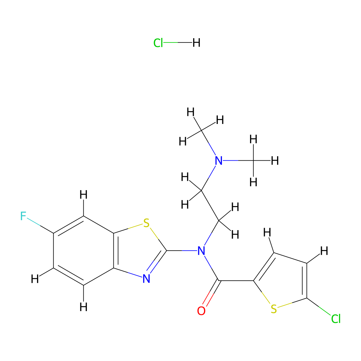 5-chloro-N-(2-(dimethylamino)ethyl)-N-(6-fluorobenzo[d]thiazol-2-yl)thiophene-2-carboxamide hydrochloride molecular structure, CAS 1217012-39-9