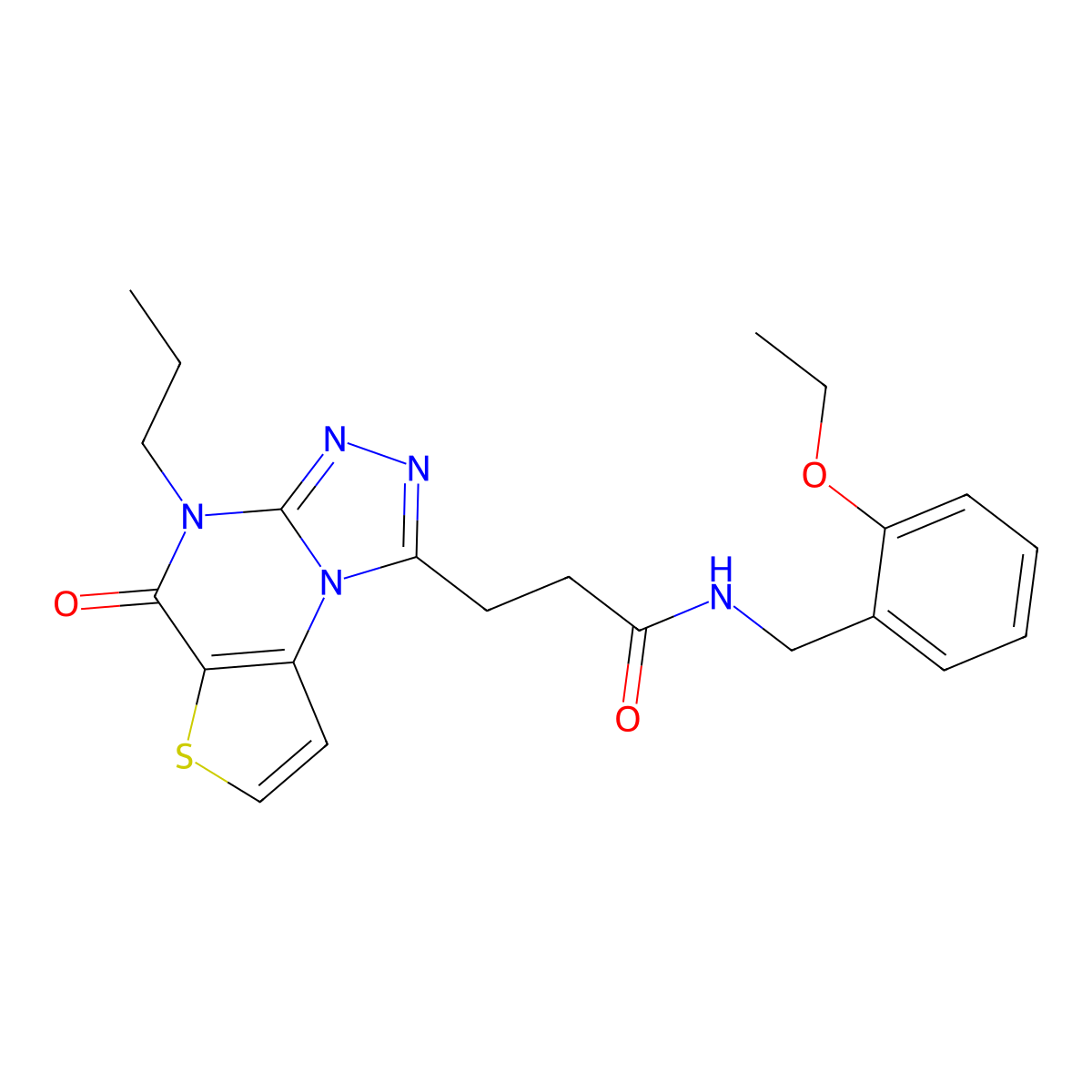 N-(2-ethoxybenzyl)-3-(5-oxo-4-propyl-4,5-dihydrothieno[2,3-e][1,2,4]triazolo[4,3-a]pyrimidin-1-yl)propanamide molecular structure, CAS 1217015-39-8