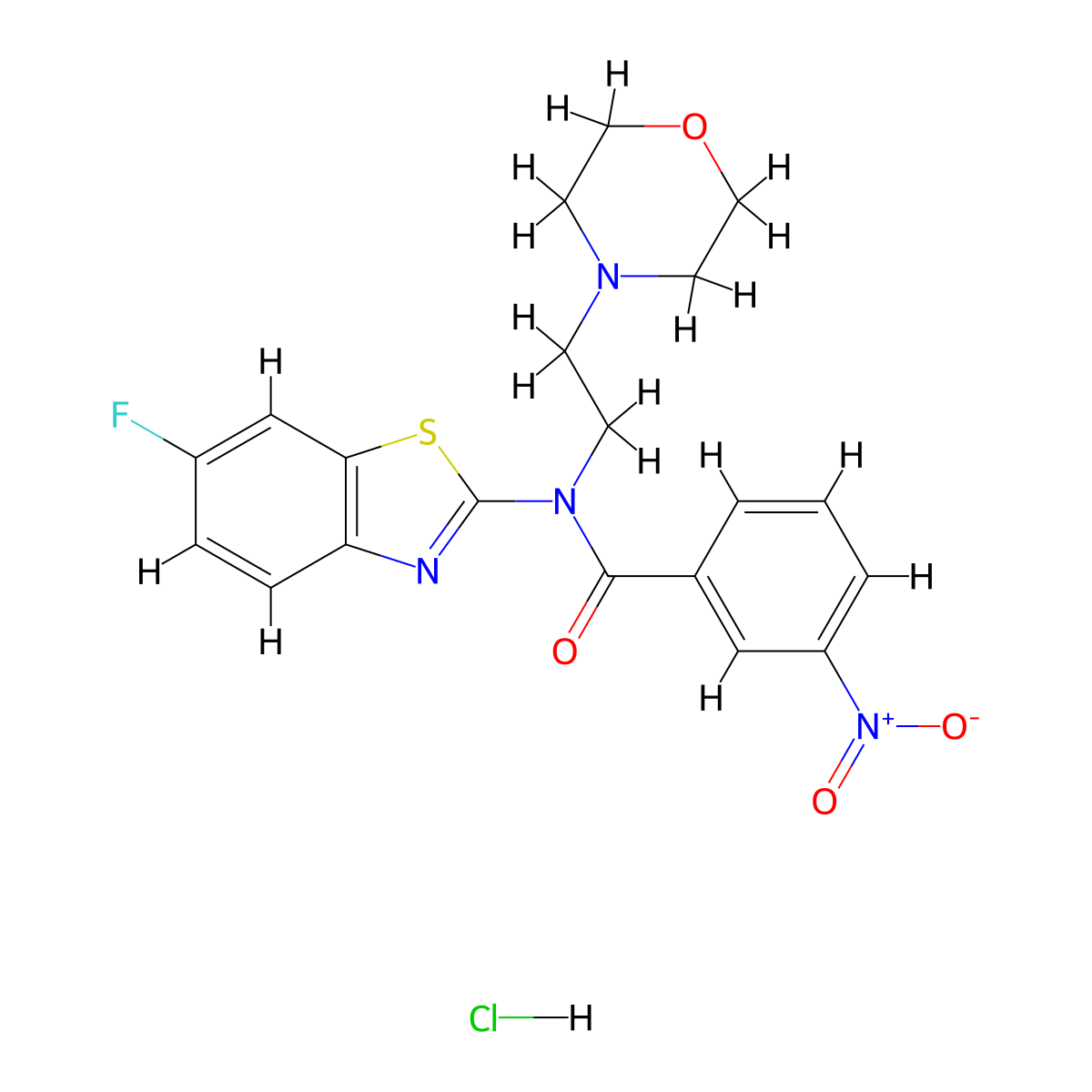 N-(6-fluorobenzo[d]thiazol-2-yl)-N-(2-morpholinoethyl)-3-nitrobenzamide hydrochloride molecular structure, CAS 1217016-49-3
