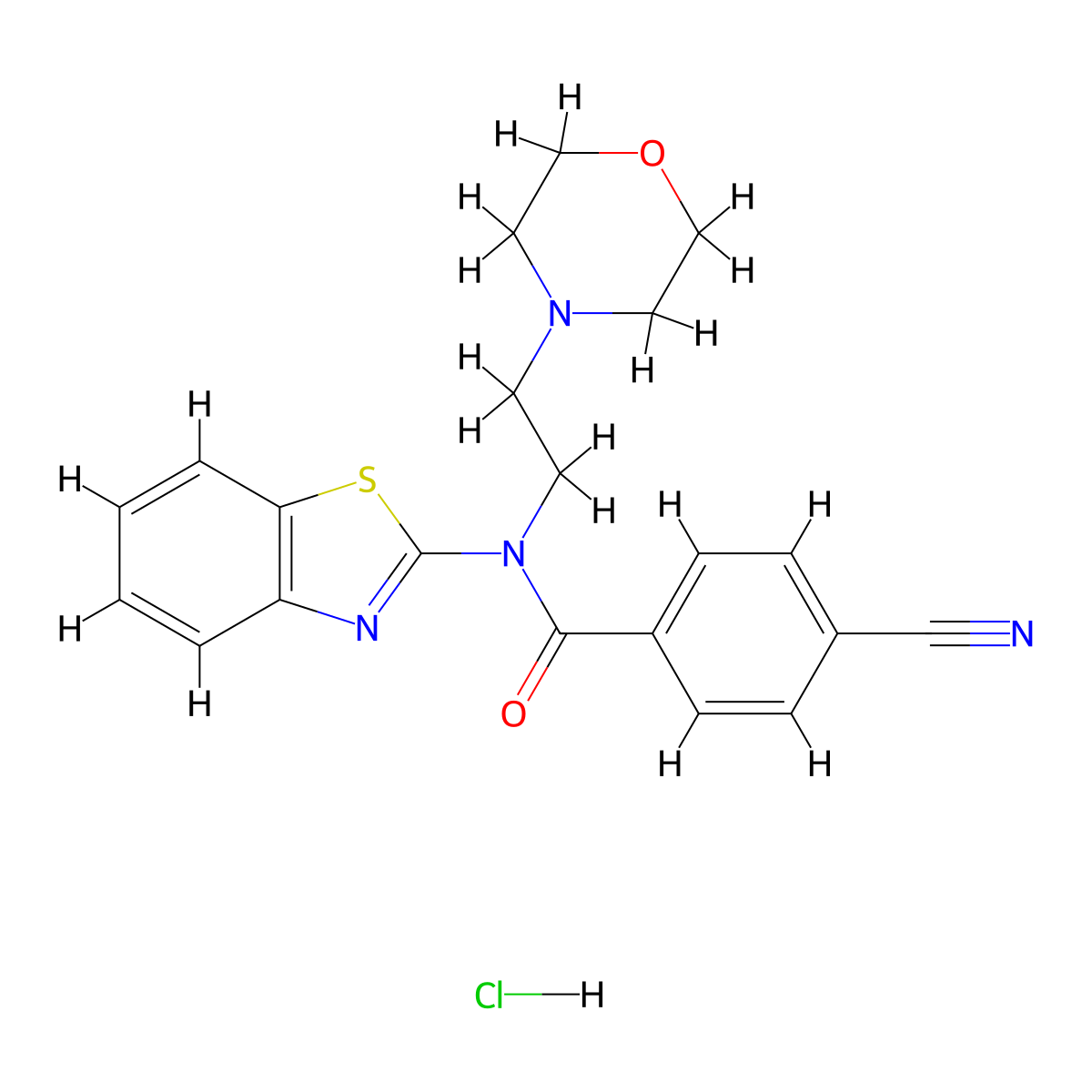 N-(benzo[d]thiazol-2-yl)-4-cyano-N-(2-morpholinoethyl)benzamide hydrochloride molecular structure, CAS 1217018-49-9