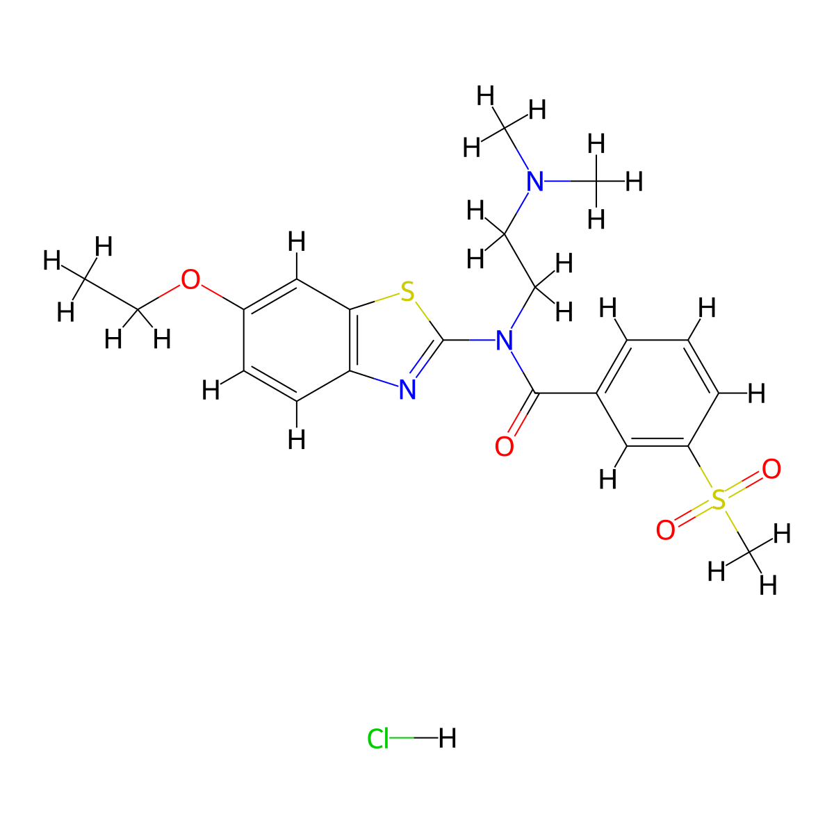 N-(2-(dimethylamino)ethyl)-N-(6-ethoxybenzo[d]thiazol-2-yl)-3-(methylsulfonyl)benzamide hydrochloride molecular structure, CAS 1217020-25-1