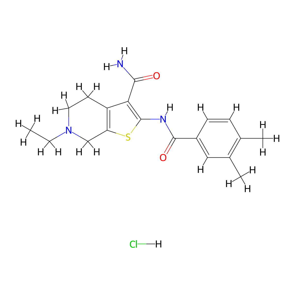 2-(3,4-Dimethylbenzamido)-6-ethyl-4,5,6,7-tetrahydrothieno[2,3-c]pyridine-3-carboxamide hydrochloride molecular structure, CAS 1217020-69-3