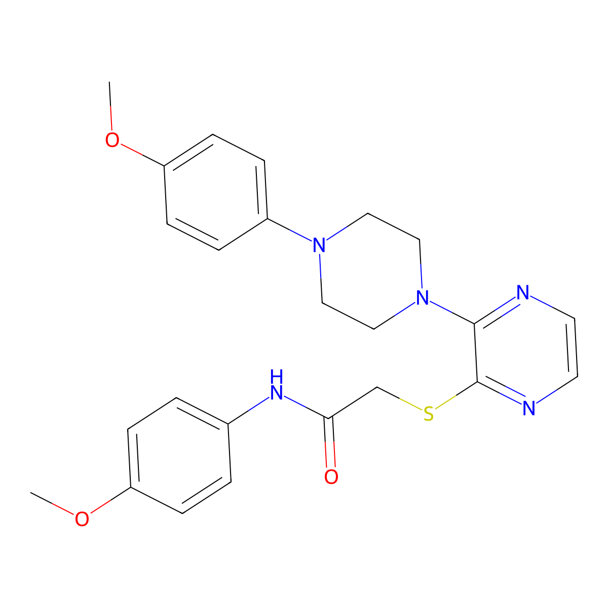 N-(4-methoxyphenyl)-2-({3-[4-(4-methoxyphenyl)piperazin-1-yl]pyrazin-2-yl}sulfanyl)acetamide molecular structure, CAS 1217020-74-0