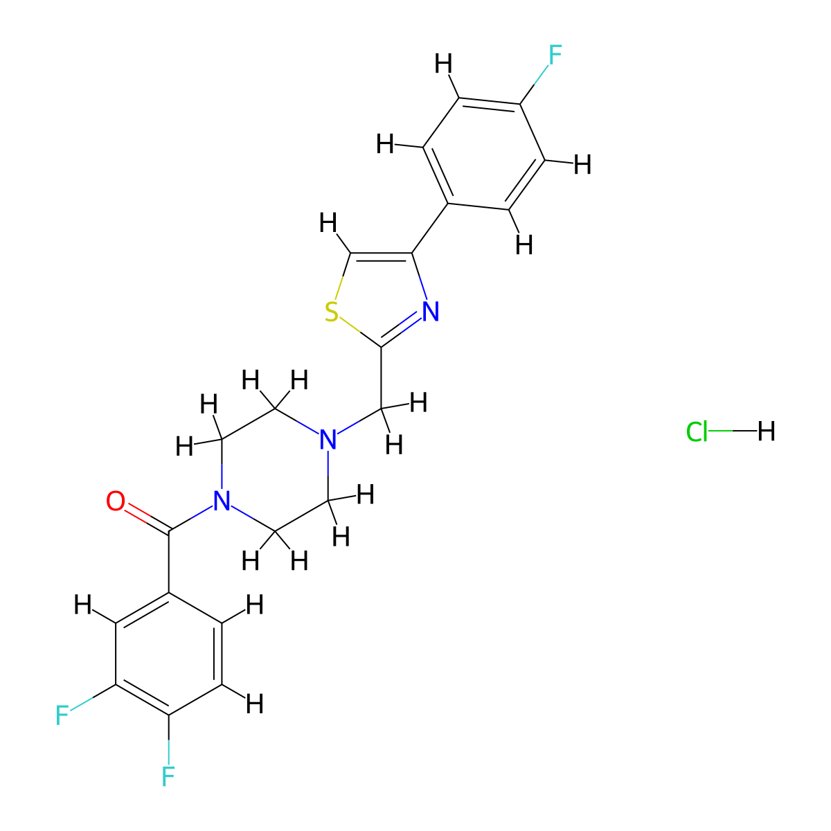 (3,4-Difluorophenyl)(4-((4-(4-fluorophenyl)thiazol-2-yl)methyl)piperazin-1-yl)methanone hydrochloride molecular structure, CAS 1217021-11-8