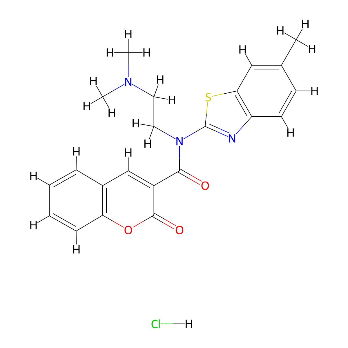 N-(2-(dimethylamino)ethyl)-N-(6-methylbenzo[d]thiazol-2-yl)-2-oxo-2H-chromene-3-carboxamide hydrochloride molecular structure, CAS 1217021-23-2