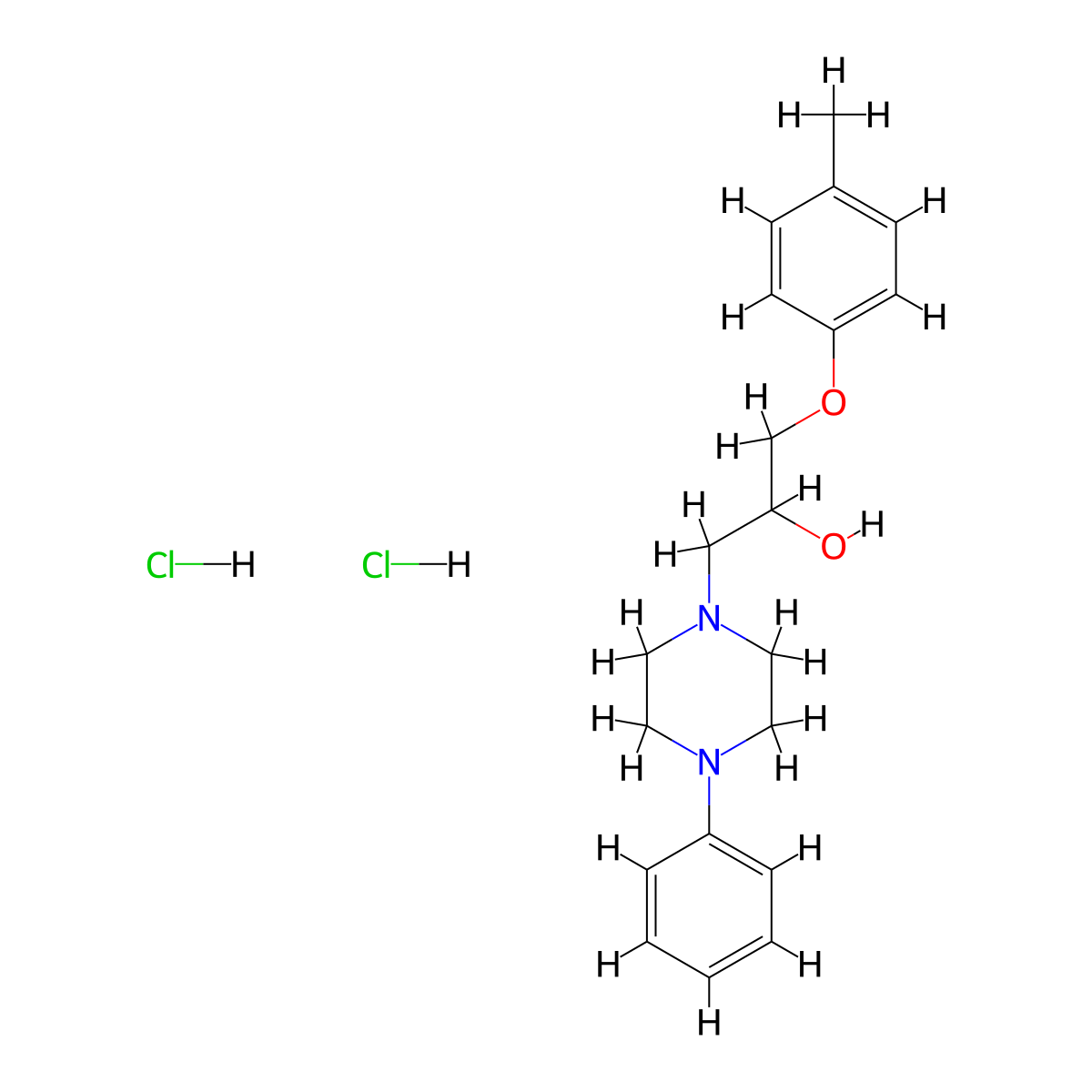 1-(4-Phenylpiperazin-1-yl)-3-(p-tolyloxy)propan-2-ol dihydrochloride molecular structure, CAS 1217022-89-3