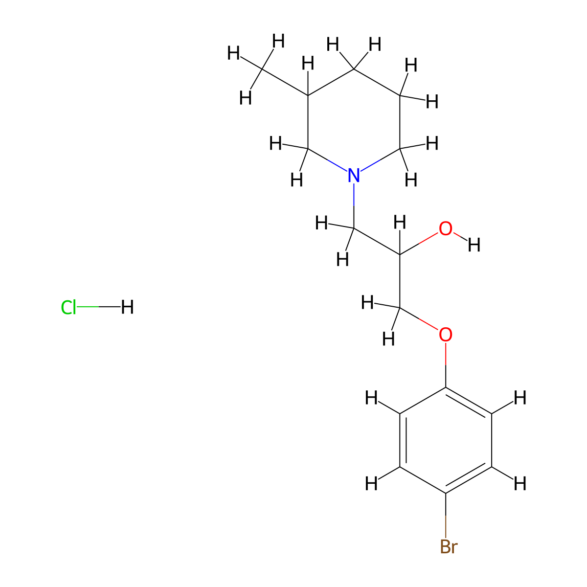 1-(4-Bromophenoxy)-3-(3-methylpiperidin-1-yl)propan-2-ol hydrochloride molecular structure, CAS 1217024-53-7