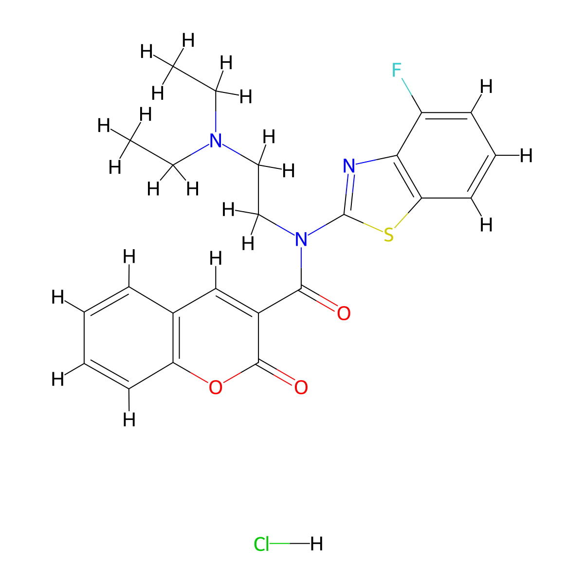 N-(2-(diethylamino)ethyl)-N-(4-fluorobenzo[d]thiazol-2-yl)-2-oxo-2H-chromene-3-carboxamide hydrochloride molecular structure, CAS 1217024-65-1