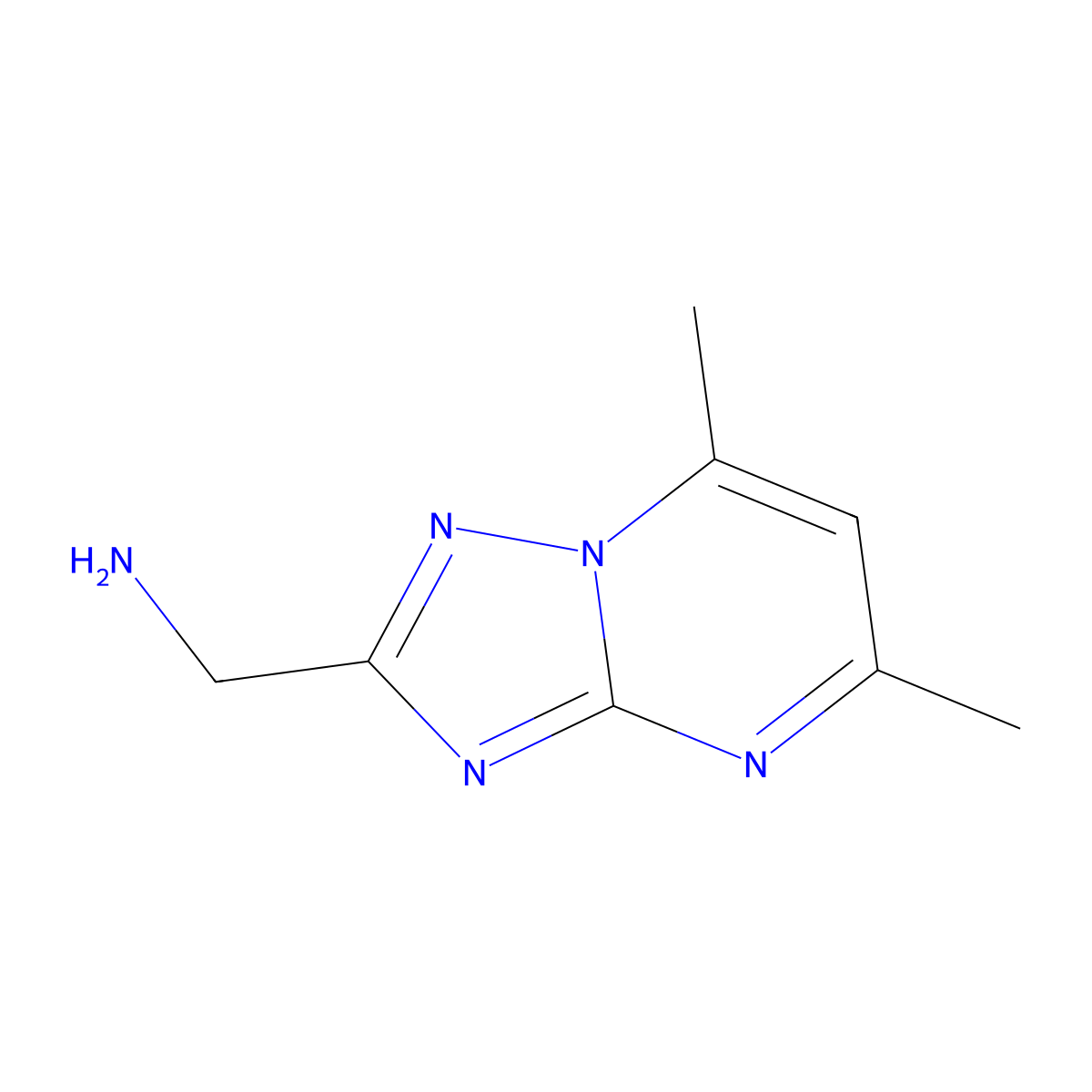 (5,7-Dimethyl-[1,2,4]triazolo[1,5-a]pyrimidin-2-yl)methanamine molecular structure, CAS 1217027-16-1