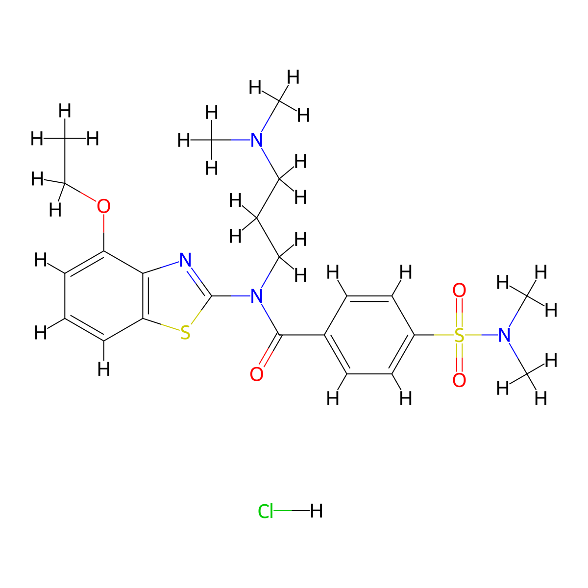 N-(3-(dimethylamino)propyl)-4-(N,N-dimethylsulfamoyl)-N-(4-ethoxybenzo[d]thiazol-2-yl)benzamide hydrochloride molecular structure, CAS 1217029-51-0