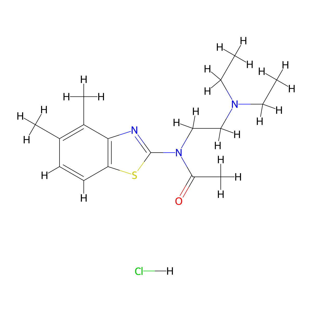 N-(2-(diethylamino)ethyl)-N-(4,5-dimethylbenzo[d]thiazol-2-yl)acetamide hydrochloride molecular structure, CAS 1217029-52-1
