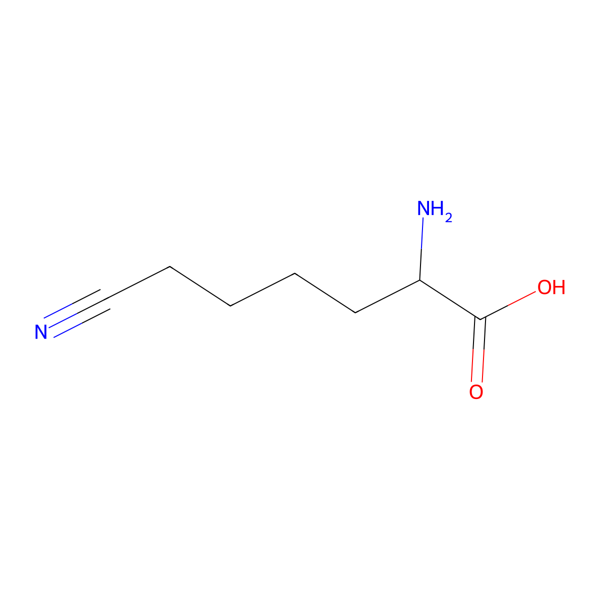 2-Amino-6-cyanohexanoic acid molecular structure, CAS 121703-83-1