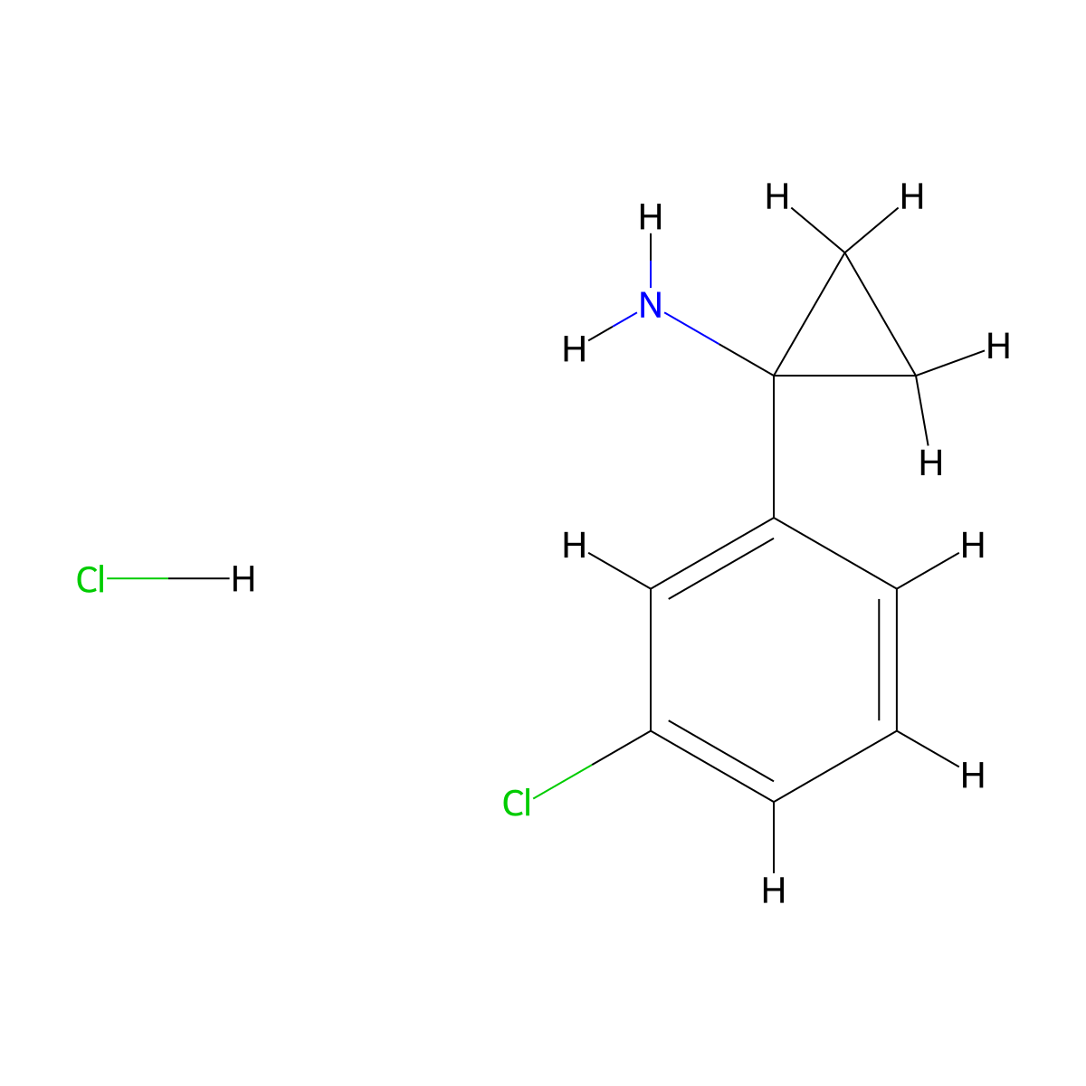 1-(3-Chlorophenyl)cyclopropan-1-amine hydrochloride molecular structure, CAS 1217031-87-2