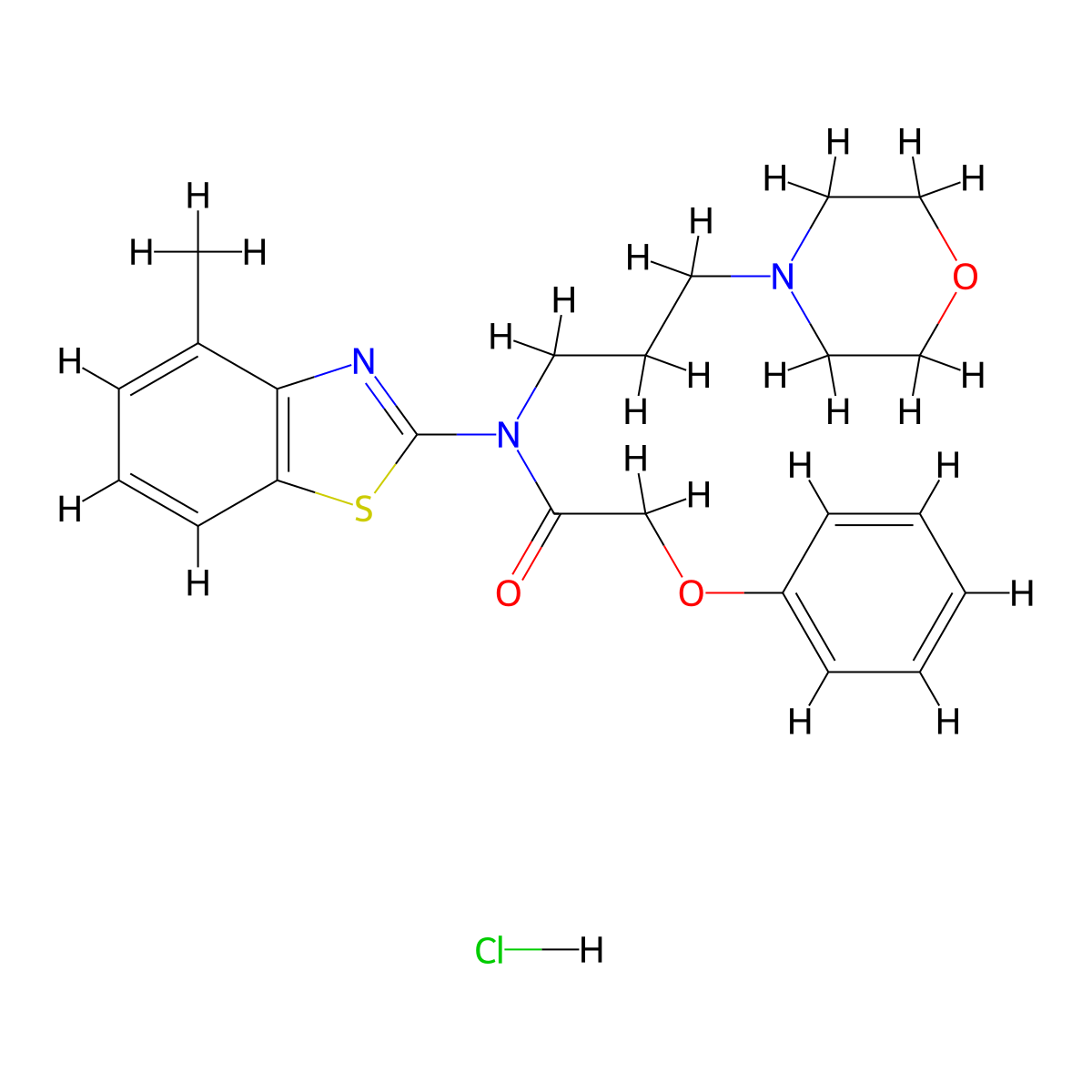 N-(4-methylbenzo[d]thiazol-2-yl)-N-(3-morpholinopropyl)-2-phenoxyacetamide hydrochloride molecular structure, CAS 1217034-16-6