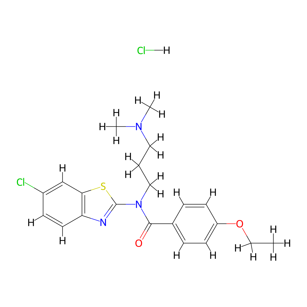 N-(6-chlorobenzo[d]thiazol-2-yl)-N-(3-(dimethylamino)propyl)-4-ethoxybenzamide hydrochloride molecular structure, CAS 1217037-92-7