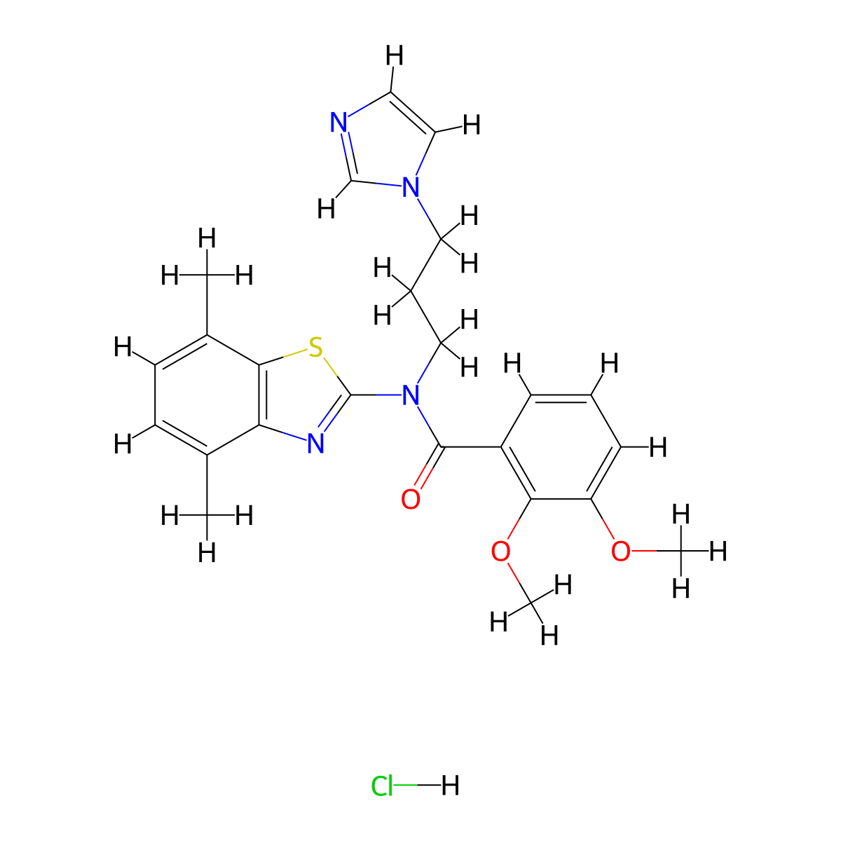 N-(3-(1H-imidazol-1-yl)propyl)-N-(4,7-dimethylbenzo[d]thiazol-2-yl)-2,3-dimethoxybenzamide hydrochloride molecular structure, CAS 1217038-35-1