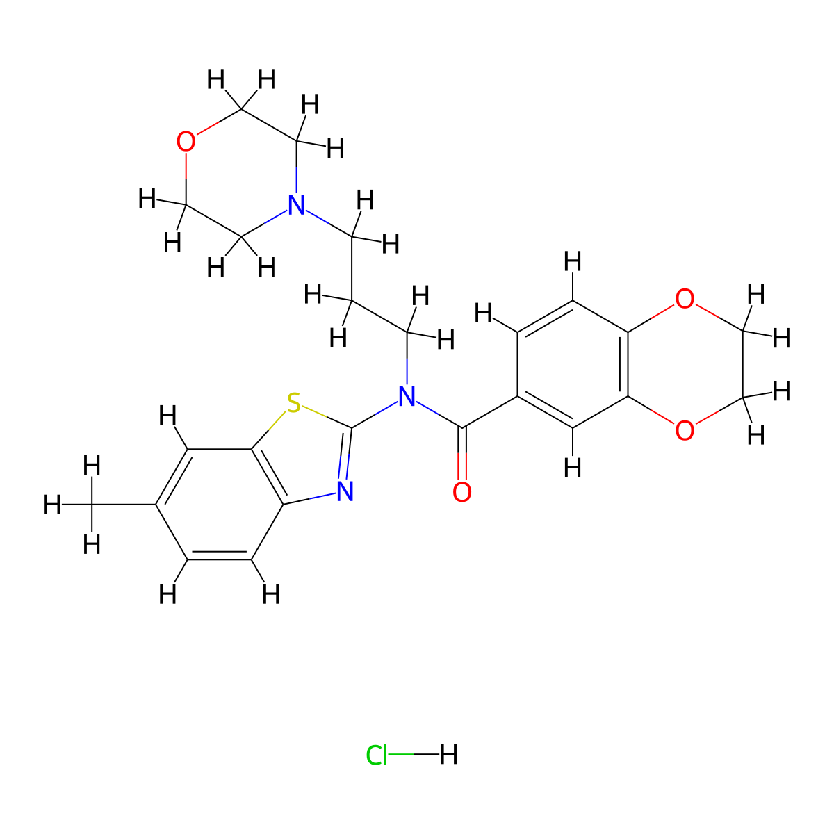 N-(6-methylbenzo[d]thiazol-2-yl)-N-(3-morpholinopropyl)-2,3-dihydrobenzo[b][1,4]dioxine-6-carboxamide hydrochloride molecular structure, CAS 1217041-79-6
