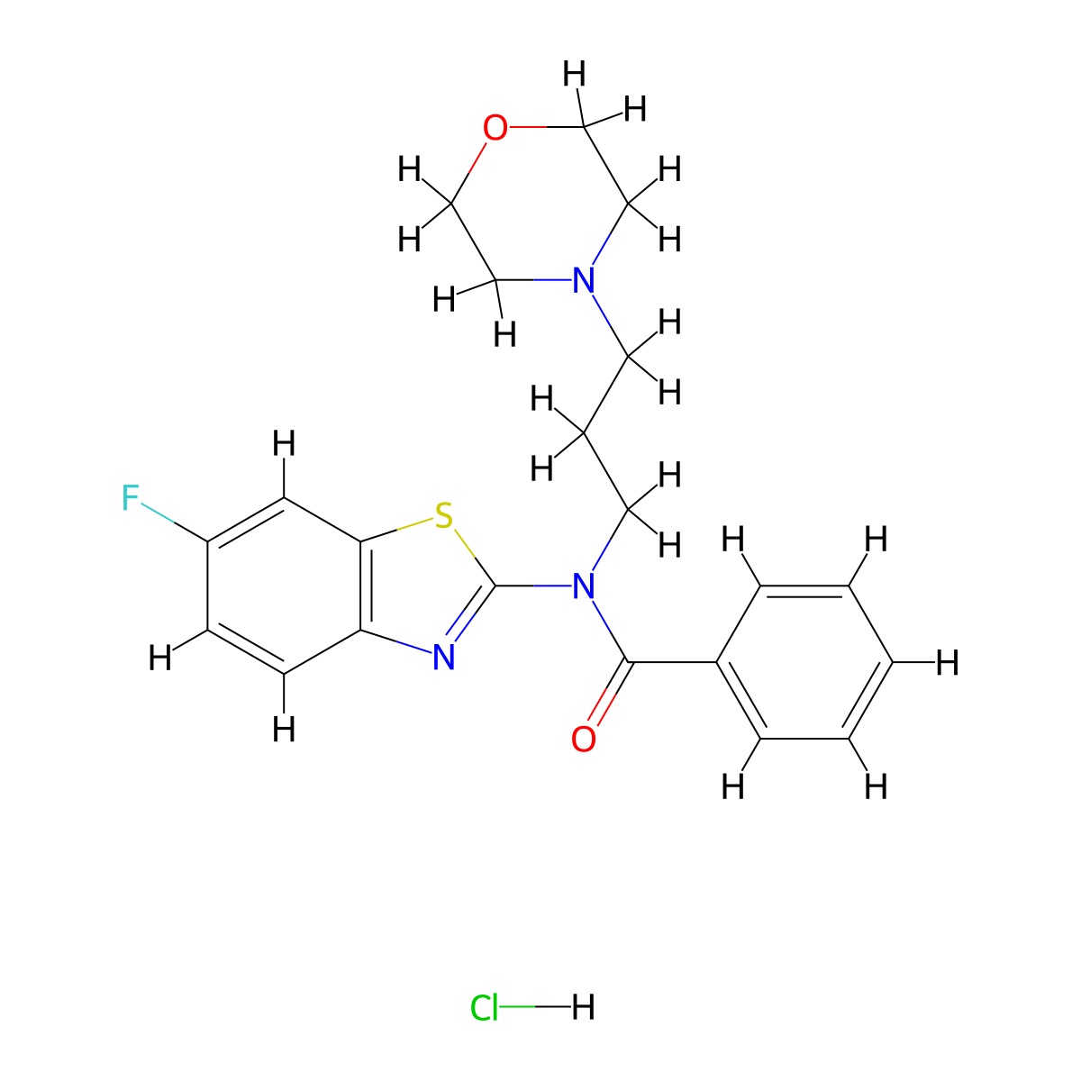 N-(6-fluorobenzo[d]thiazol-2-yl)-N-(3-morpholinopropyl)benzamide hydrochloride molecular structure, CAS 1217043-05-4