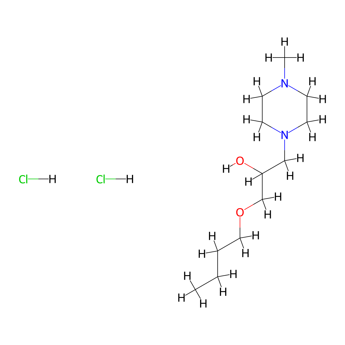 1-Butoxy-3-(4-methylpiperazin-1-yl)propan-2-ol dihydrochloride molecular structure, CAS 1217045-20-9