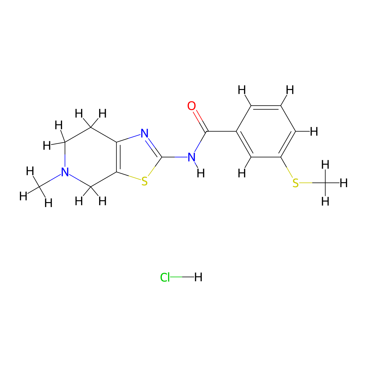 N-(5-methyl-4,5,6,7-tetrahydrothiazolo[5,4-c]pyridin-2-yl)-3-(methylthio)benzamide hydrochloride molecular structure, CAS 1217045-38-9
