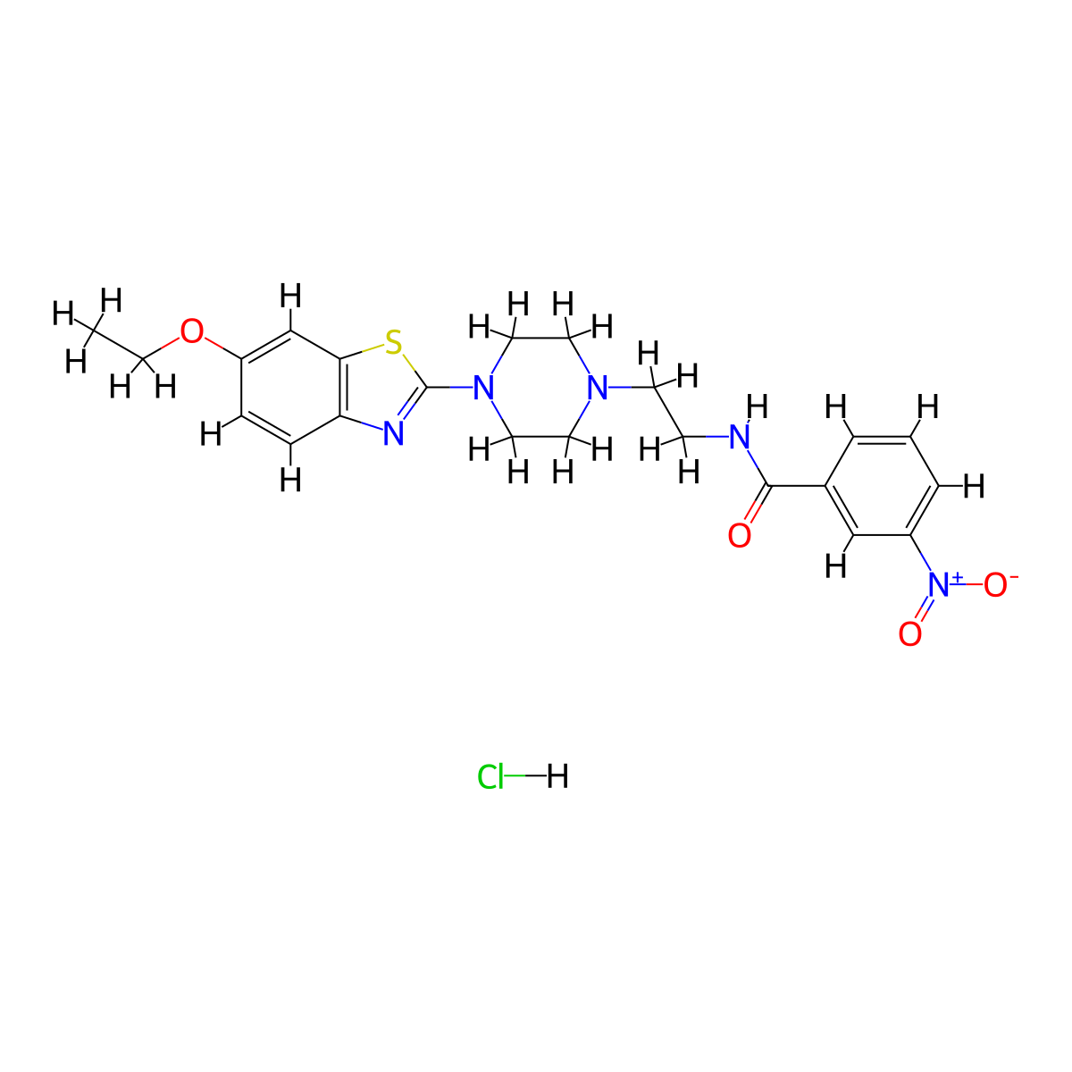 N-(2-(4-(6-ethoxybenzo[d]thiazol-2-yl)piperazin-1-yl)ethyl)-3-nitrobenzamide hydrochloride molecular structure, CAS 1217045-77-6