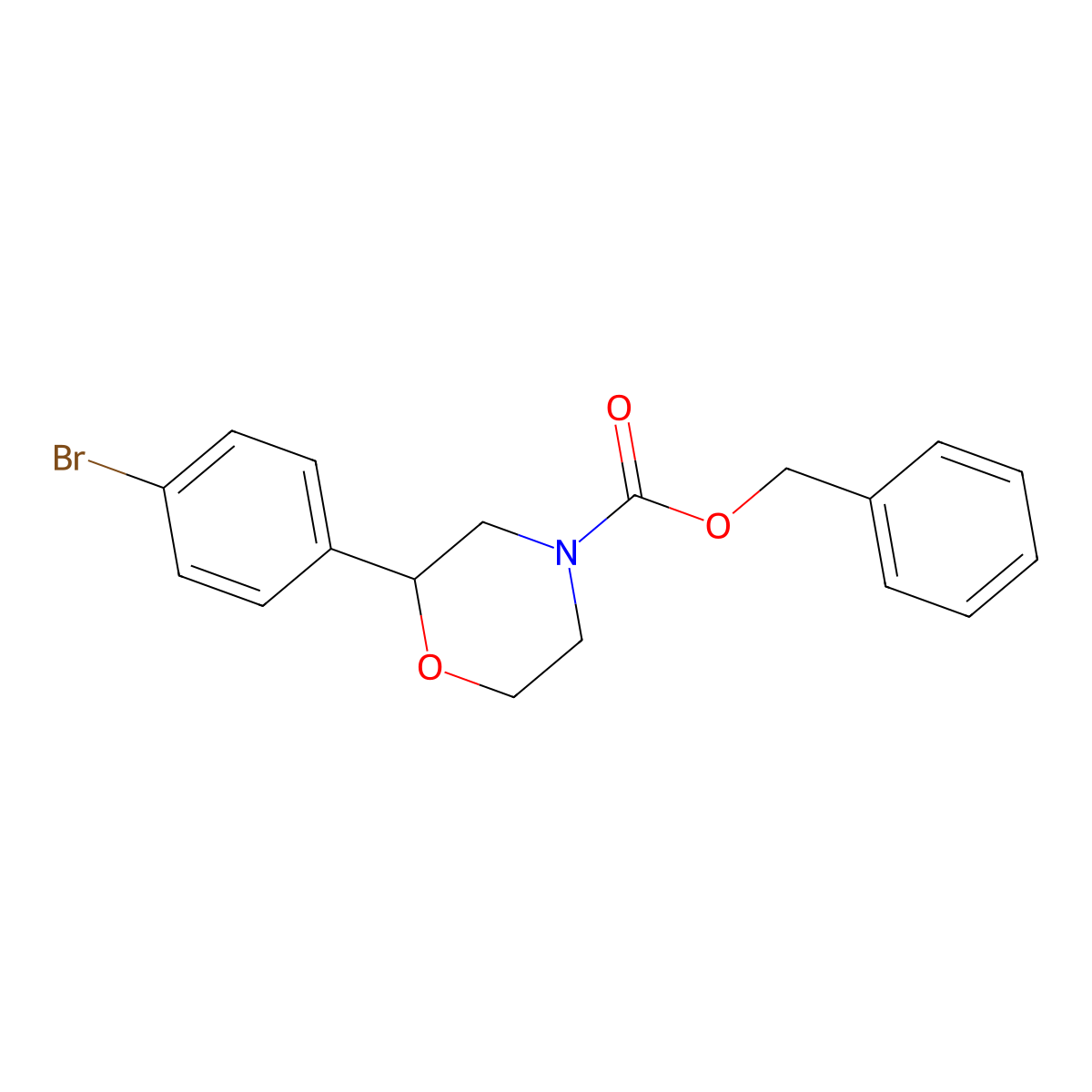 Benzyl 2-(4-bromophenyl)morpholine-4-carboxylate molecular structure, CAS 1217046-07-5