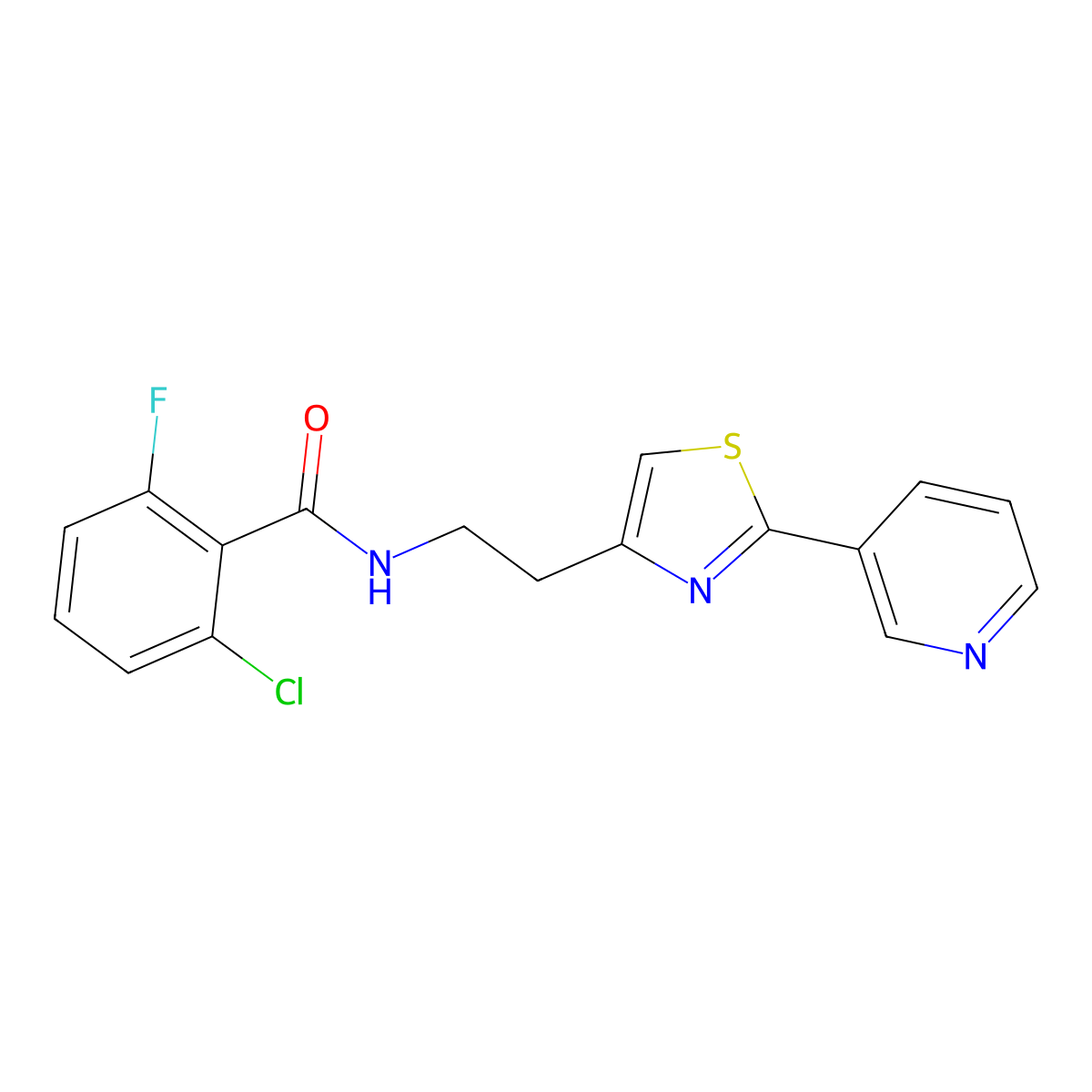 2-chloro-6-fluoro-N-{2-[2-(pyridin-3-yl)-1,3-thiazol-4-yl]ethyl}benzamide molecular structure, CAS 1217047-22-7