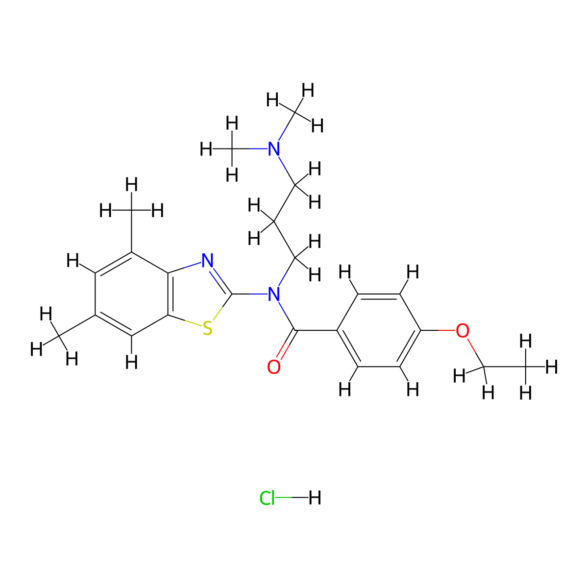 N-(3-(dimethylamino)propyl)-N-(4,6-dimethylbenzo[d]thiazol-2-yl)-4-ethoxybenzamide hydrochloride molecular structure, CAS 1217047-28-3
