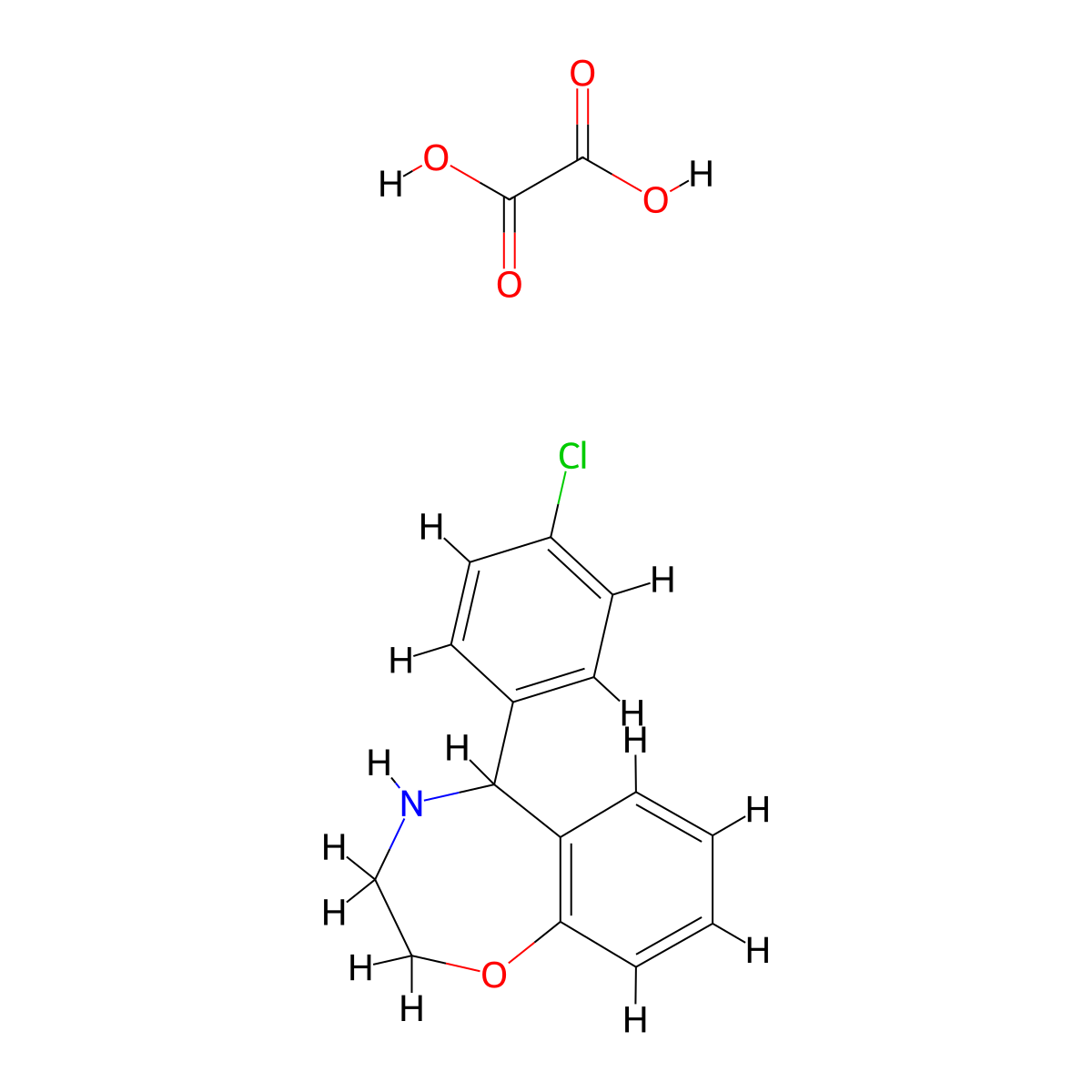 5-(4-Chlorophenyl)-2,3,4,5-tetrahydro-1,4-benzoxazepine; oxalic acid molecular structure, CAS 1217047-34-1