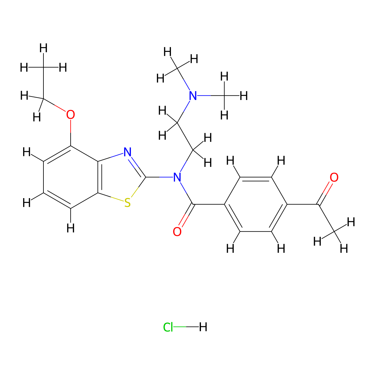 4-acetyl-N-(2-(dimethylamino)ethyl)-N-(4-ethoxybenzo[d]thiazol-2-yl)benzamide hydrochloride molecular structure, CAS 1217048-27-5