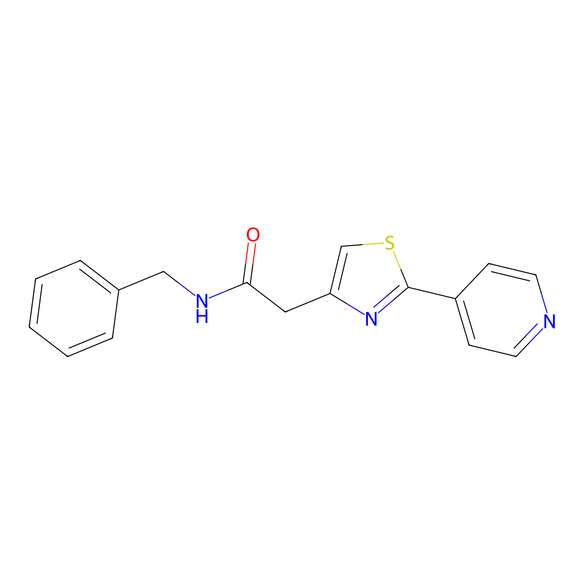 N-(Phenylmethyl)-2-(4-pyridinyl)-4-thiazoleacetamide molecular structure, CAS 1217048-31-1