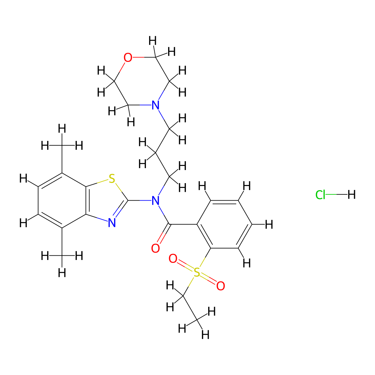N-(4,7-dimethylbenzo[d]thiazol-2-yl)-2-(ethylsulfonyl)-N-(3-morpholinopropyl)benzamide hydrochloride molecular structure, CAS 1217049-10-9